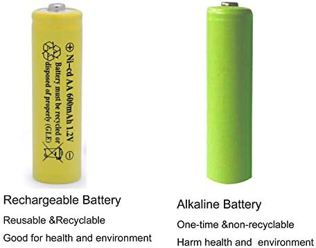 QBLPOWER Solar Light 1.2V AA Ni-CD 600mAh 2A Rechargable Batteries Cell for Garden/Lawn/Sidewalk Lamp (8 Pack AA Yellow)