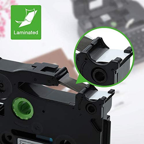 Labelife 6-Pack Label Maker Tape Replacement for Brother TZe231 Ptouch Tape TZe Label Tape 12mm 0.47 Inch Laminated White Label Maker Tape TZe-231 for P Touch PT-D210 PTH110 PT-D220 PTD600, 26.2 Feet