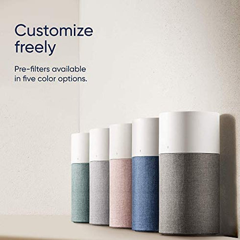 BLUEAIR Blue Pure 311 Auto Navy Pre-Filter, Washable Fabric Traps Pollen, Pet Hair & Dust, Night Waves