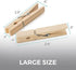 Home Genie Large Wooden Clothespins, 2.9", 50 Pack Natural Birchwood, Rust and Moisture Resistant Clothes Pegs, Durable Wood Clothing Pins, Strong Grip, Laundry Clothesline, Bag Clips, Crafts, Photos