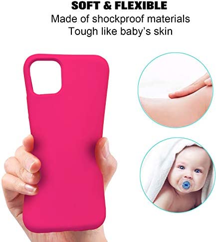 Zuslab Case Compatible with Apple iPhone 11 Silicone Gel Rubber Bumper Cover Replacement for Apple iPhone 11 Slim Thin Hard Shell Shockproof Full-Body Protective Case - Hot Pink