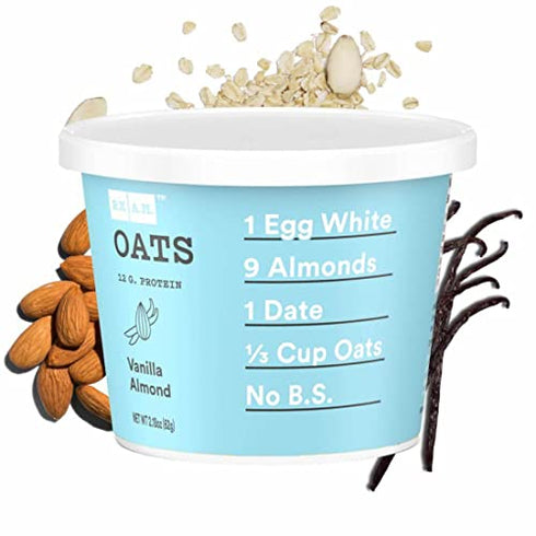 RX A.M. Oats Oat Cup, Vanilla Almond, 12g Protein, 2.18oz Cup (1 Count)
