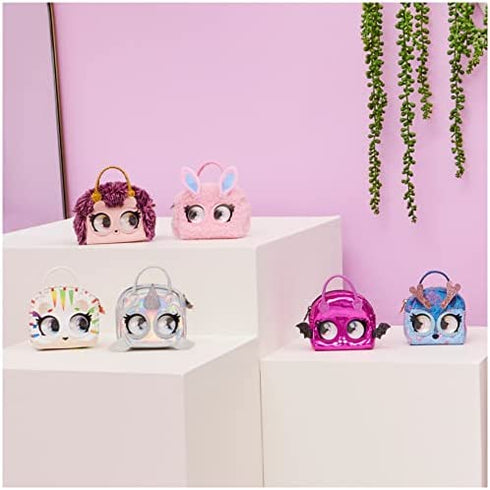 Purse Pets Micros, Fuzzy Bunny BB Stylish Small Purse with Eye Roll Feature, Kids Toys for Girls Aged 5 and Up
