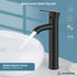Bathroom Vessel Bowl Sink Faucet Matte Black Single Handle Lavatory Vanity Mixer Bar Tap with Pop Up Drain Combo Tall Spout Single Hole Deck Mount