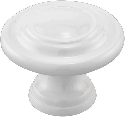 Prime-Line N 7439 Bi-Fold Door Knob – Wide Base and Large Diameter Door Knob For Easy Gripping, Replace Old or Unsightly Knobs, 1-11/16” Outside Diameter, Diecast, Classic White
