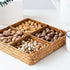 Woven Seagrass Storage Basket with 4 Divided Sections, Wicker Basket Bin Organizer Divider for Drawer / Closet / Shelf / Dresser