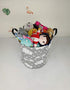 DUYIY Canvas Storage Basket with Handle Large Organizer Bins for Dirty Laundry Hamper Baby Toys Nursery Kids Clothes Gift Basket (love elephant)