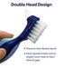 Denture Case,Denture Cups Bath, Toothbrush with hard denture, Dentures Container with Basket Denture Holder for Travel,Mouth Guard Night Gum Retainer Container (Blue)