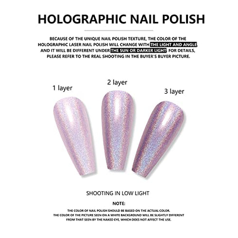 Ownest. Holographic Nail Polish, Gorgeous Glossy Holographic Halo Glitter Polish Nail Art Nail Pigment Diamond Laser Nail Polish-LS06