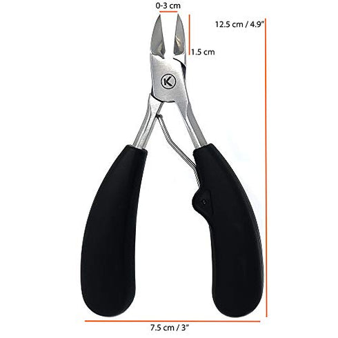 KOHM Podiatrist Toenail Clippers, Ingrown Toe Nail Clippers for Thick Nails - WHS-800 Large, Professional, Podiatrist, Heavy Duty Toenail Clippers for Seniors & Adults