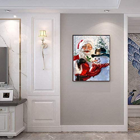 ACENGXI Paint by Numbers Christmas DIY Paint by Numbers Santa Claus DIY Canvas Paint by Numbers Snowman Acrylic Painting Home Decor Paint by Numbers Santa Claus and Snowman for Adults Kids 16x20In