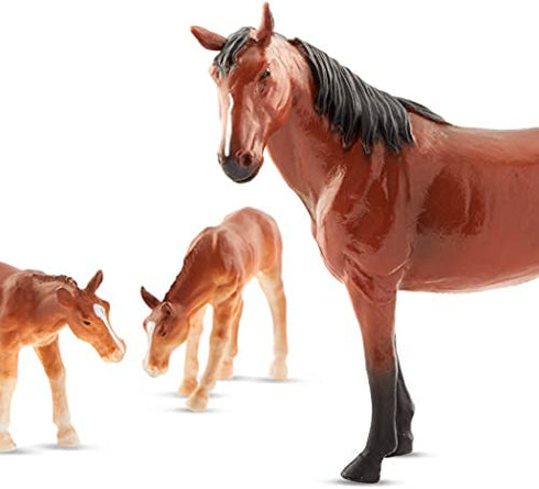 Terra by Battat - Quarter Horse Family - Miniature Toy Horse Family Figurines for Kids 3-Years-Old & Up (4 Pc)