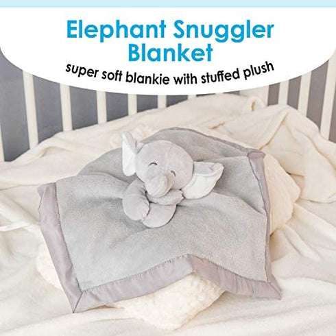 KIDS PREFERRED Carter's Elephant Plush Stuffed Animal Snuggler Lovey Security Blanket - Gray