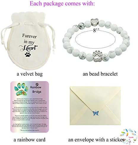A.B.C. Pet Memorial Bracelet-Loss of Pet Gifts with Rainbow Bridge Card in Loving Memory of Your Beloved Dog Cat- Pet Loss Jewelry