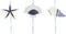Assorted Weathered Wood Nautical Seashell Wall Hooks with Metal Hanger, Sets of 3, 7 1/4 Inch