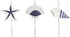 Assorted Weathered Wood Nautical Seashell Wall Hooks with Metal Hanger, Sets of 3, 7 1/4 Inch