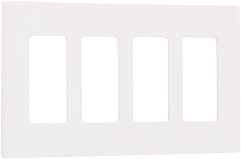 Lutron Claro 4 Gang Decorator/Rocker Wallplate, Gloss, White (1-Pack) | CW-4-WH