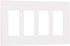 Lutron Claro 4 Gang Decorator/Rocker Wallplate, Gloss, White (1-Pack) | CW-4-WH
