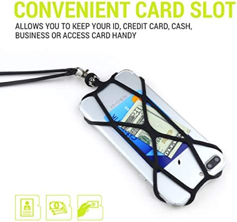 Gear Beast Universal Cell Phone Lanyard - Silicone Cell Phone Holder for Walking w/Neck ?Strap, Black