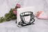 Paper Napkin Holder Stand for Kitchen Tables and Counter Tops | Black Galvanized Napkin Caddy | Coffee House Restaurant Décor (Coffee Cup)