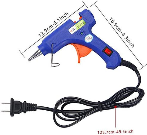 Hot Glue Gun Kit, Hot Melt Glue Gun Mini for Crafts with 20 Pcs Glue Sticks and 20 Wood Craft Sticks,Hot Mini Glue Guns with Hardshell Carrying Case for School DIY Arts, Craft, Home Repairs for Kids