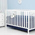 TILLYOU Navy Pleated Crib Bed Skirt for Baby Boys Girls, 100% Natural Soft Dust Ruffle, Standard Nursery Bedding Toddler Bedskirt Solid, 14" Drop