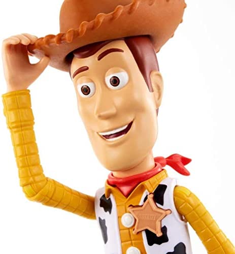 Disney Pixar Toy Story 4 True Talkers Woody Figure, 9.2 in Posable, Talking Character Figure with Authentic Movie-Inspired Look and 15+ Phrases, Gift for Kids 3 Years and Older