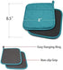 YEKOO Cotton and Neoprene Oven Pads Pot Holders with Pocket 8"x8.5" Dual-Function Hot Pad Set for Finger Hand Wrist Protection Heat Resistant to 428°F Teal