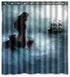KXMDXA Beautiful Mermaid Art Sea and Boat Waterproof Polyester Bath Shower Curtain Size 66x72 Inch