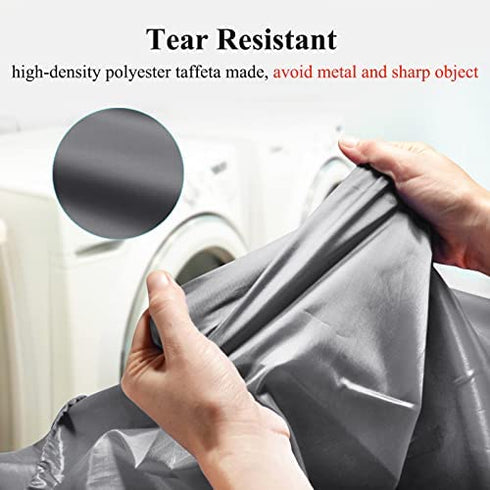 OTraki XL Travel Laundry Bags 2 Pack 28 x 45 inch Heavy Duty Drawstring Dorm Large Organizer Bag Tear Resistant Big Laundry Hamper Basket Liner Jumbo Dirty Clothes Storage, Three Loads of Clothes Grey