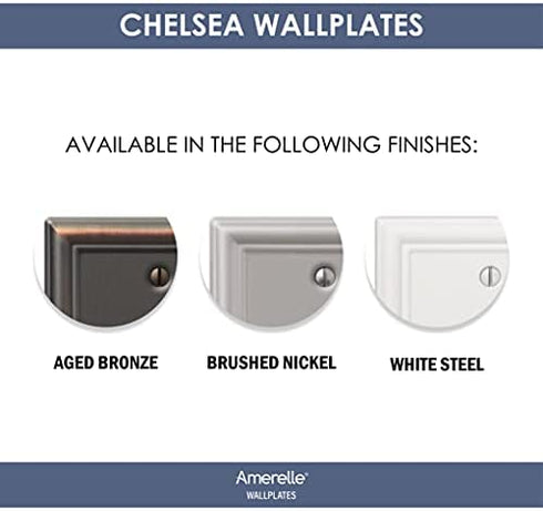 Amerelle 149T4DB Chelsea Wallplate, 4 Toggle, Aged Bronze