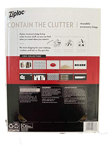 Makeup And Accessory Bags, Contain The Clutter, Use in Gym, Airport, Poolside, Desk, Date Night, Brushes, Lotion (15 Designs Bags) (Chic Collection)