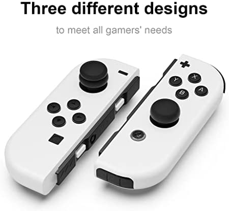 Skull & Co. Skin, CQC and FPS Thumb Grips Set Joystick Cap Analog Stick Cap for Nintendo Switch Joy-Con Controller - Neon Red+Blue, 3 Pairs(6pcs)
