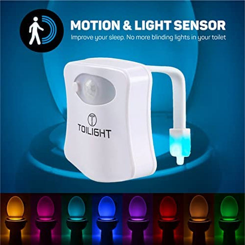 The Original Toilet Night Light Tech Gadget. Fun Bathroom Motion Sensor LED Lighting. Weird Novelty Funny Birthday Gag Stocking Stuffer Gifts Ideas for Him Her Guy Men Boy Toddler Mom Papa Brother
