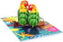 Liif 50th Lovebird Anniversary 3D Greeting Pop Up Card, Happy 50th Anniversary Wedding Card & Gift - For Husband, Wife, Parents, Couple, Grandparents | With Message Note & Envelop | Size 7" x 5"
