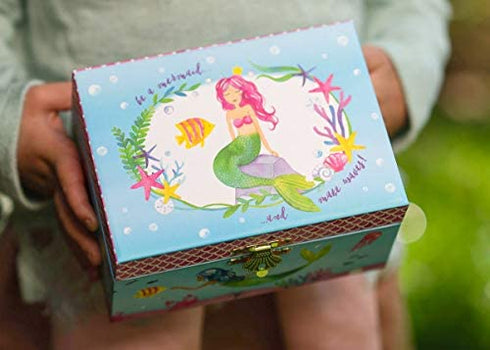 Jewelkeeper Mermaid Musical Jewelry Box, Underwater Design with Narwhal, Over the Waves Tune