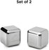 Rabbit Whiskey and Beverage Jumbo Chilling Stones Set, Chrome