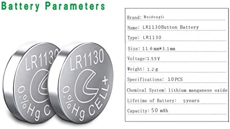LR1130 AG10 Battery 1.5V Long-Lasting Alkaline Button Cell Batteries (40 Batteries)?5-Year Warranty?