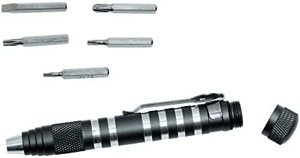 Kershaw TX-Tool (TXTOOL); 4.8 in. Single-Position Multifunction Magnetic Bit Driver; Includes T-6, T-8, T-10, 2 Phillips and Slotted Screwdriver Bit; 1.1 oz, Black