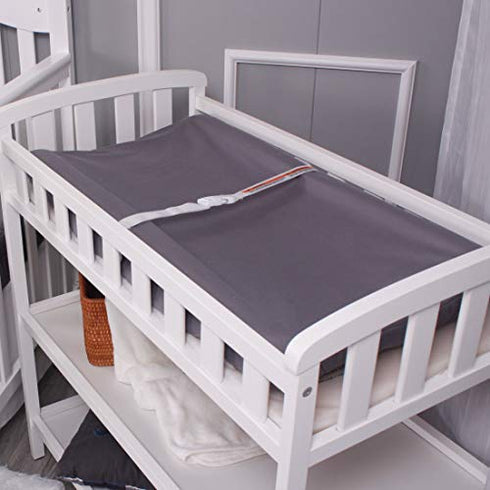 Belsden 2 Pack Waterproof Changing Pad Cover, Soft Microfiber Diaper Change Table Sheets for Baby Boys and Girls, Fit 32" x 16" Changing Pad, Machine Washable Durable, Black & Dark Grey