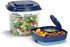 Fit & Fresh Deluxe Salad Set with Divided Tray for Toppings and Ice Pack, Standard, Navy