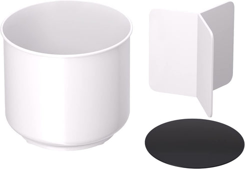 Extra Large Rotating White Utensil Holder Caddy with Sturdy No-Tip Weighted Base, Removable Divider, and Gripped Insert - Rust Proof Plastic and Dishwasher Safe Kitchen Utensil Holder for Countertop