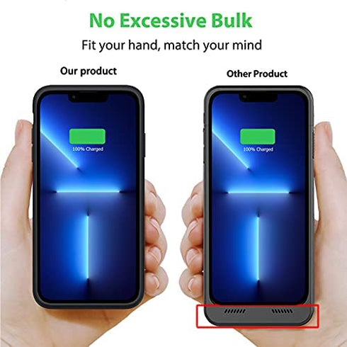 Battery Case for iPhone 13 Pro Max, 8500mAh Slim Portable Rechargeable Battery Pack Charging Case Compatible with iPhone 13 Pro Max (6.7 inch) Extended Battery Charger Case (Black)