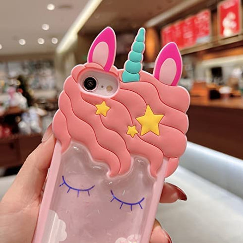 Quicksand Unicorn Case for iPod Touch 7/Touch 5 6,3D Cute Case for Women Girls Teens Kids,Kawaii Lovely Bling Flow Liquid Quicksand Unicorn Gift Soft Silicone Case for iPod Touch 7/Touch 6/Touch 5