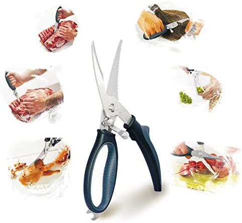 Poultry Shears - Heavy Duty Kitchen Scissors for Cutting Chicken, Poultry, Game, Bone, Meat - Chopping Food - Spring Loaded