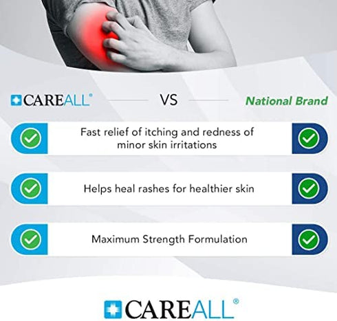 CareAll (3 Pack) 1% Hydrocortisone Cream, 1oz Tube, Maximum Strength Formulation, Relieves Itching and Redness, Compare to Active Ingredient of Leading Brand.