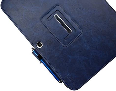 Kuesn for Samsung Galaxy Tab 4 10.1 SM-T530 T531 Book Cover Case and Tab 3 10.1 GT-P5200 P5210 Tablet Folio Flip Book Cover Case with Magnet Closured (Dark Blue)
