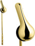Qualihome Brass Polished Toilet Tank Flush Lever Handle, with Nut Lock, Gold Finished (Front Mount)