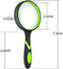 Leffis 2 Pack 10X Magnifying Glass for Seniors & Kids, Non-Slip Handheld Magnifier for Reading, 75mm Magnify Glasses Lens for Close Work, Science and Hobby Observation?Green and Orange
