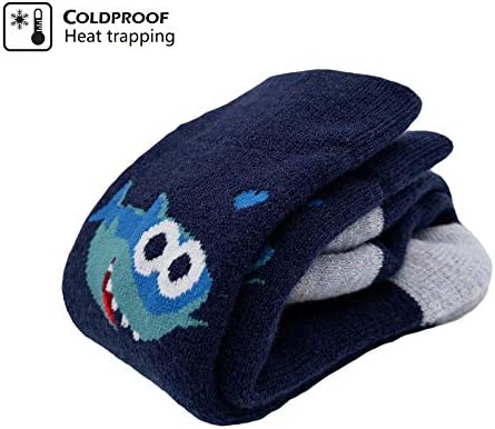 2 Pairs Toddlers Merino Wool Winter Snow Socks Over-the-Calf Kids Boy Girl Ski Snowboard Socks